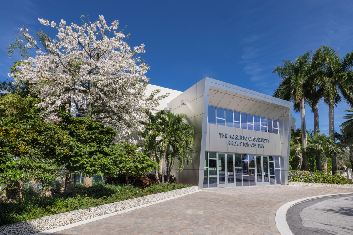 Main entrance of the Belen Jesuit Innovation Ctr in Miami, FL.